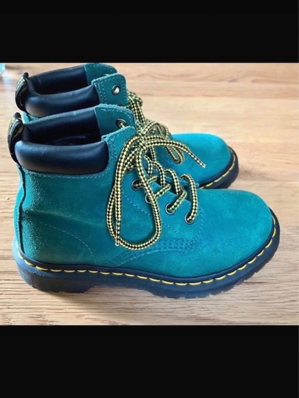 Dr. Martens green Suede Lace-Up Ankle Boots